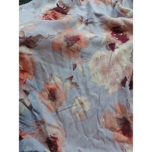 NWT Doe & Rae Women's  Floral Tie Front Balloon Sleeve Front Tie Blouse - LARGE